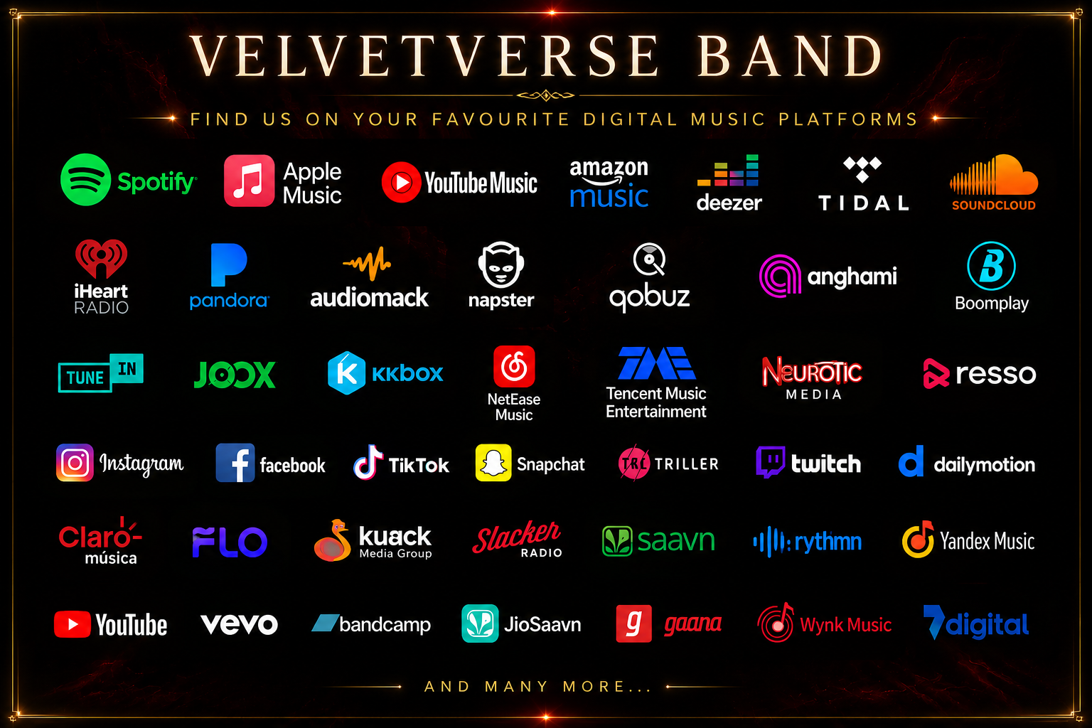 VelvetVerse Band Music Platforms